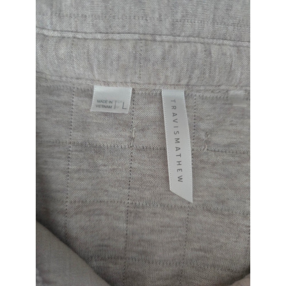 Travis Mathew Coastal Quilted Shacket Heather Tan Button Front Jacket Large - Picture 6 of 8